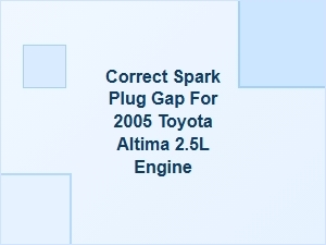 How to Set the Spark Plug Gap for a Toyota Altima 2.5l Engine